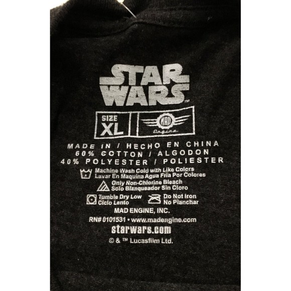 Star Wars T Shirt Mens XL Darth Vader Light Saber Gray EUC - Picture 3 of 5